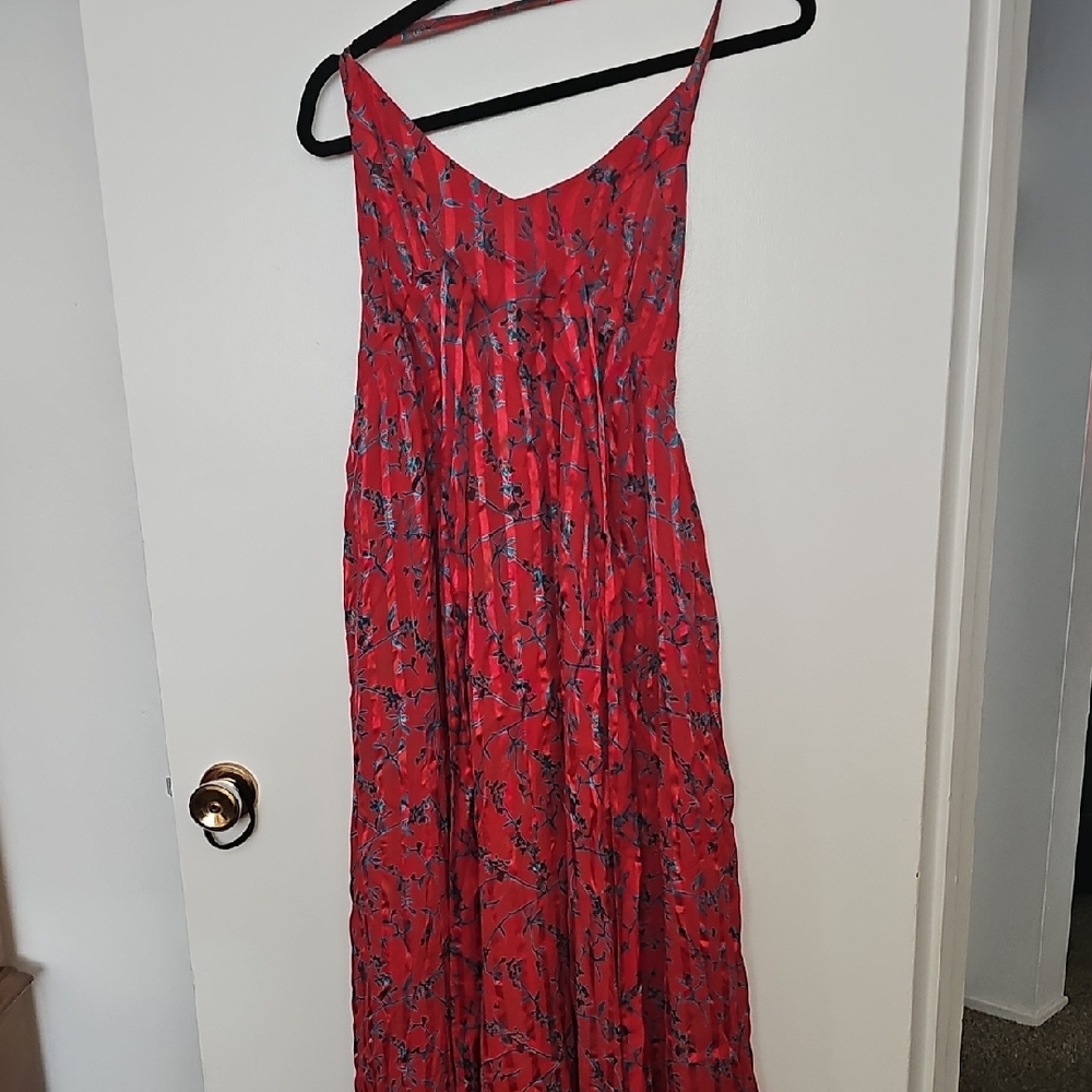 Red Floral Slip Maxi Dress